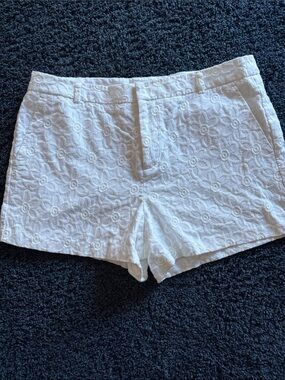 White Floral Eyelet Women’s Shorts